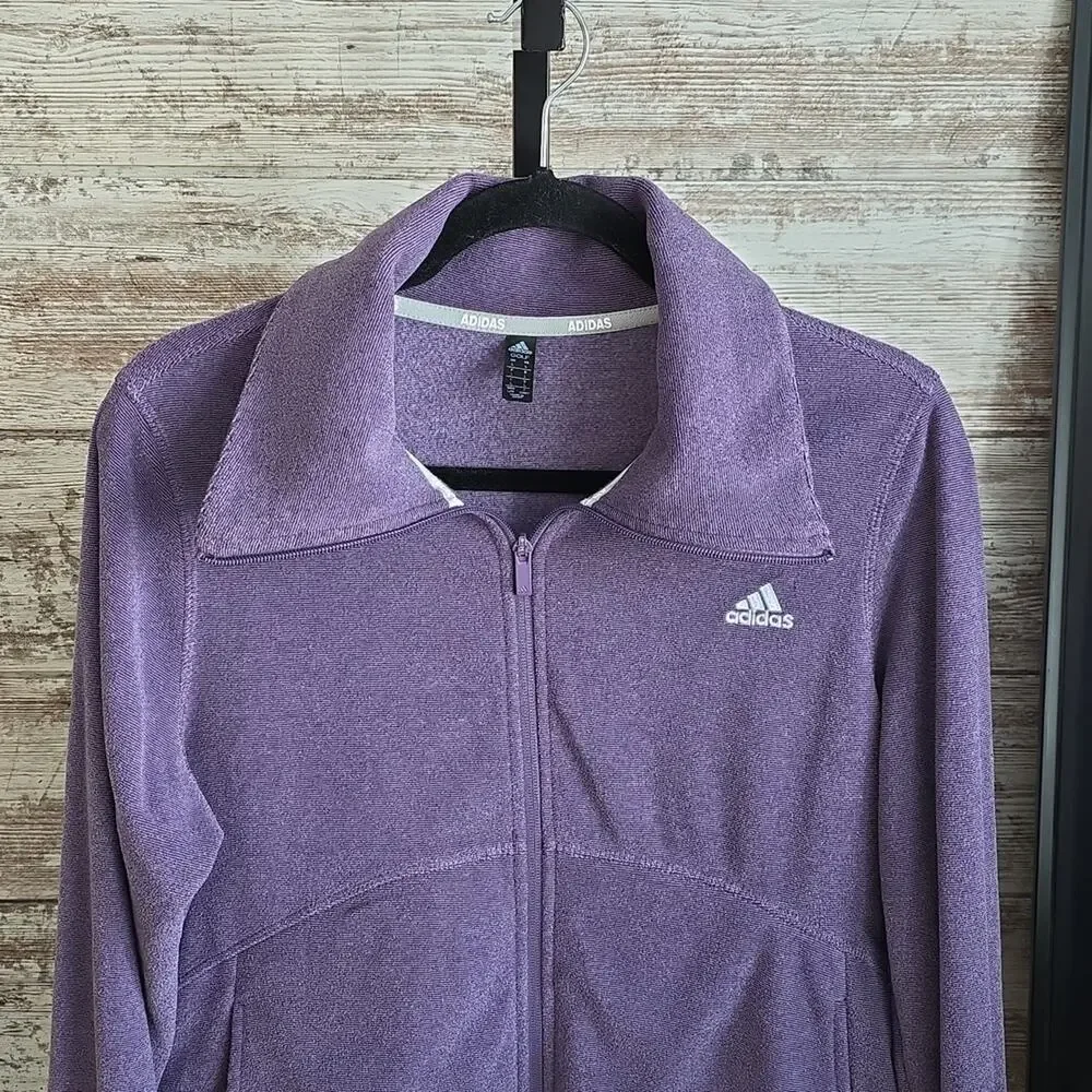 Adidas Golf Purple Fleece Full Zip Jacket Womens Size Large